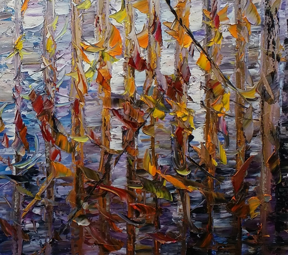 Abstract Painting Birch Tree Art Original Painting Oil Painting