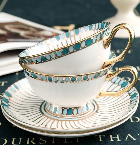 Silver Bone China Porcelain Tea Cup Set, Elegant Ceramic Coffee Cups, –  artworkcanvas