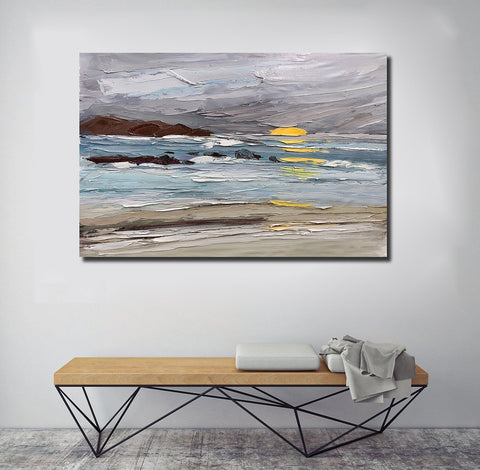 Hand Painted Canvas Painting, Simple Modern Art, Paintings for Living