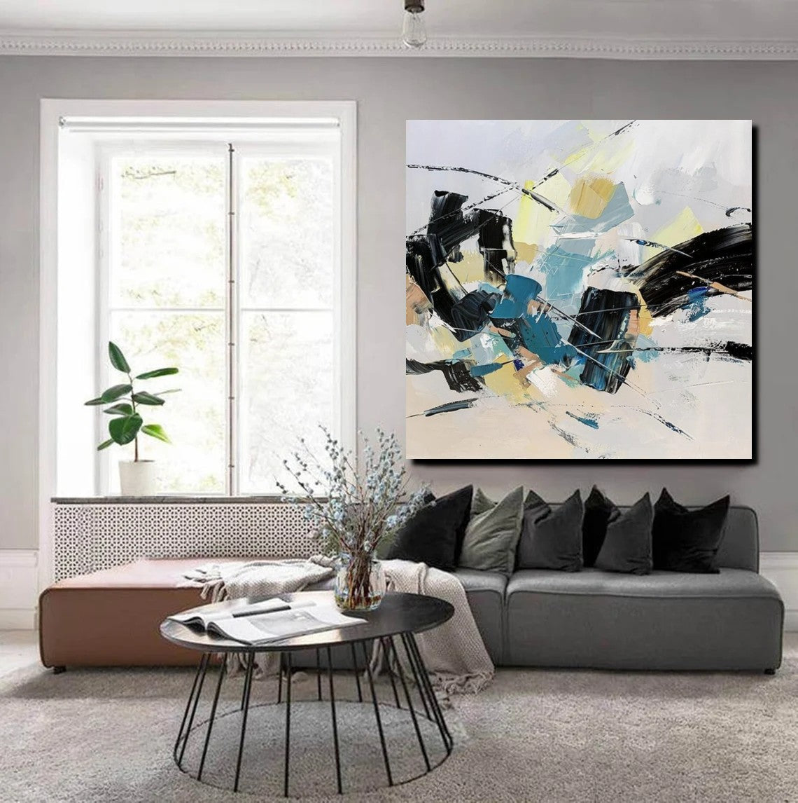 Bedroom Abstract Paintings, Simple Modern Paintings, Abstract Contempo ...