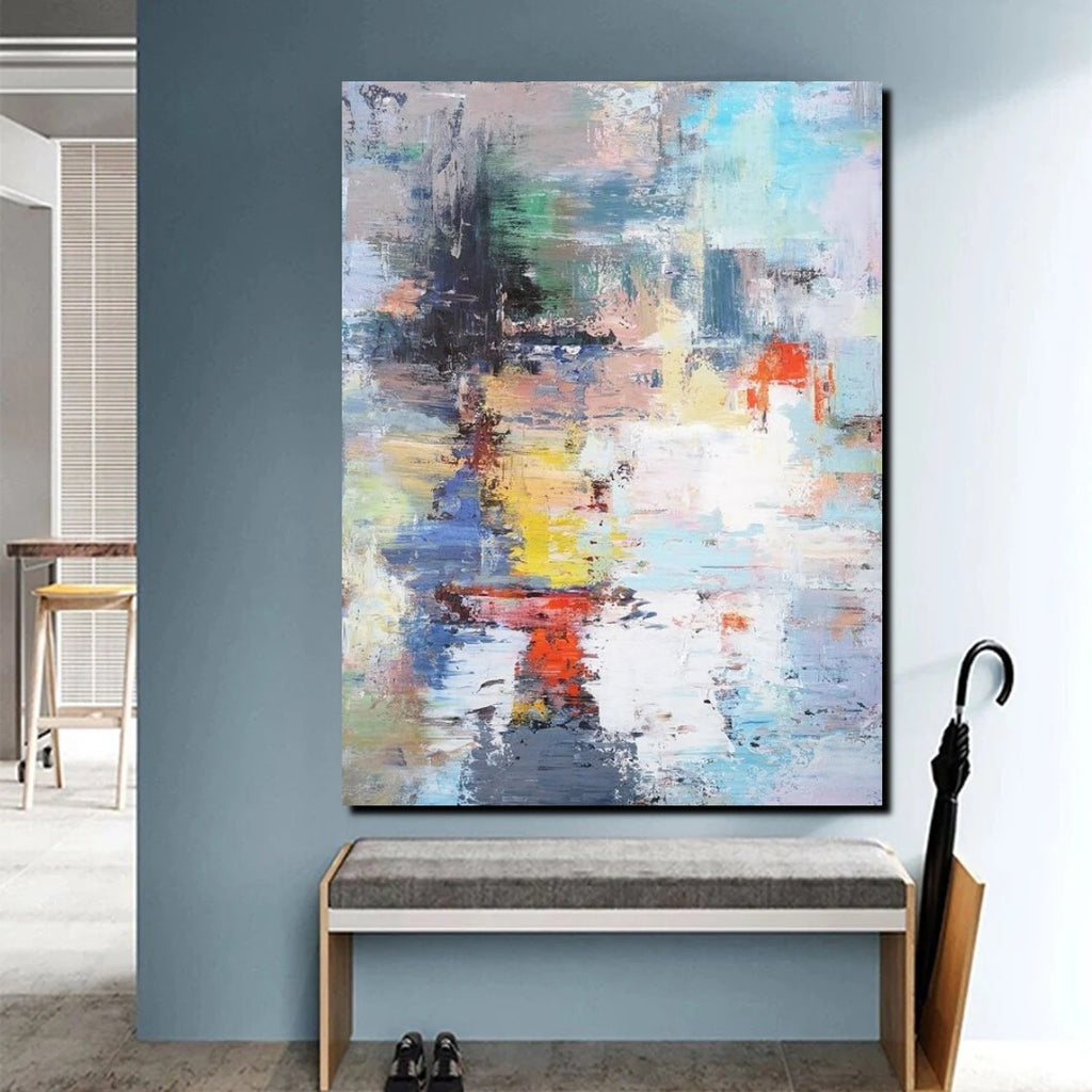 Modern Paintings Behind Sofa, Acrylic Paintings on Canvas, Large Paint ...