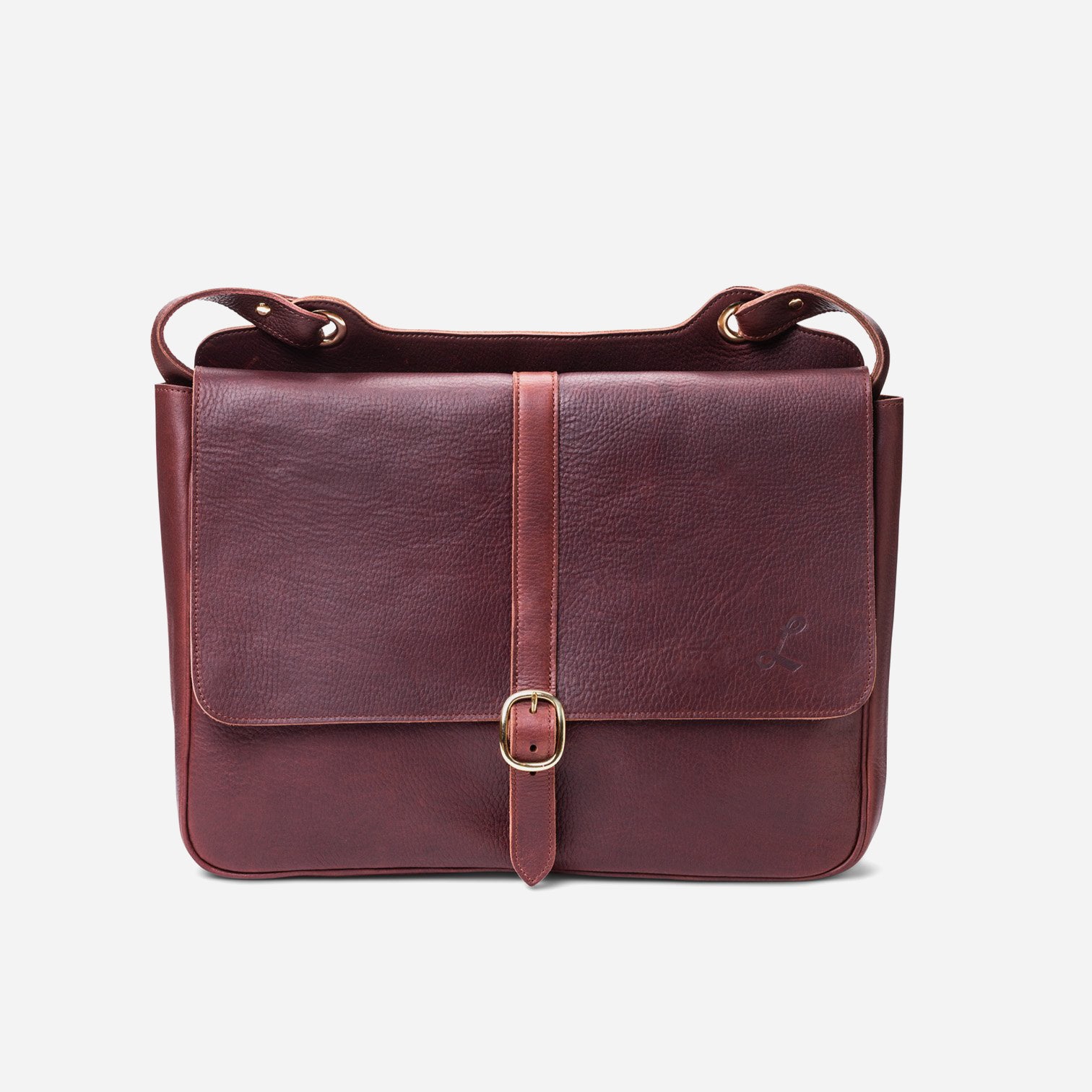Tumbled Brown Leather Messenger Bag | Lund Leather