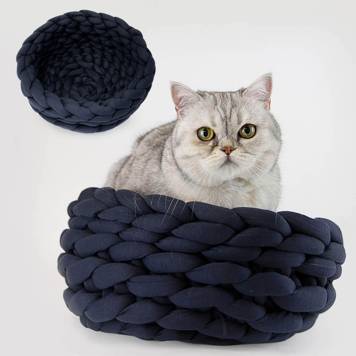 Chunky Knit Cat Bed Metfine