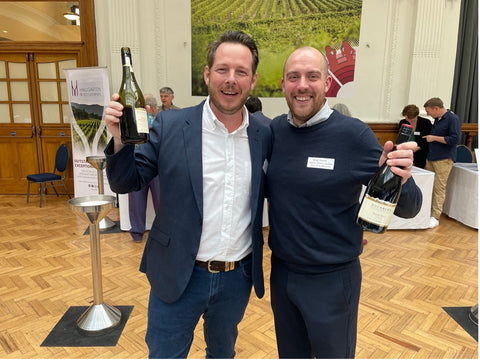 (L-R: Tim Severne Rockburn’s General Manager and Brad Horn from Winetime London at the Hallgarten UK Annual Tasting in London, January 2023)