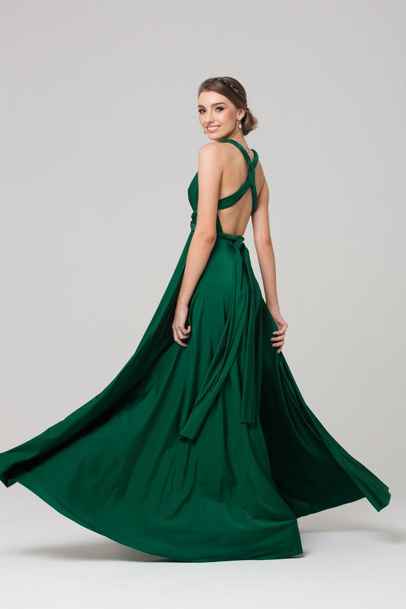 wrap dress emerald green