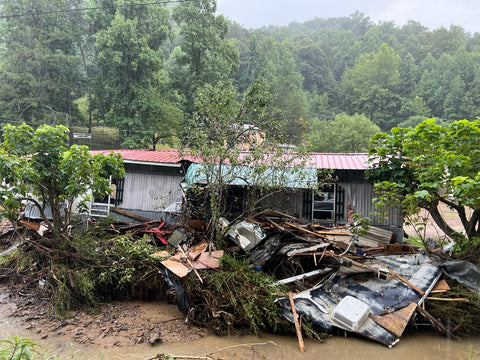 Image of a destroyed home in Eastern Kentucky