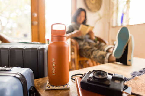 LifeStraw Go Series - Stainless Steel Water Bottle with Filter Icelandic Blue