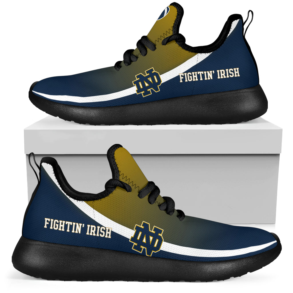 New Style Top Logo Notre Dame Fighting Irish Mesh Knit Sneakers ...