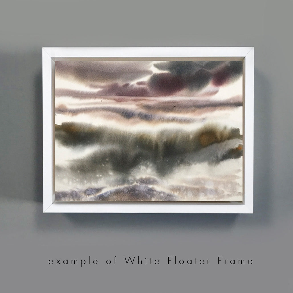 1) Add-On : White Floated Frame For 6X8In Art - Watercolor Paintings By Marta Spendowska, Llc