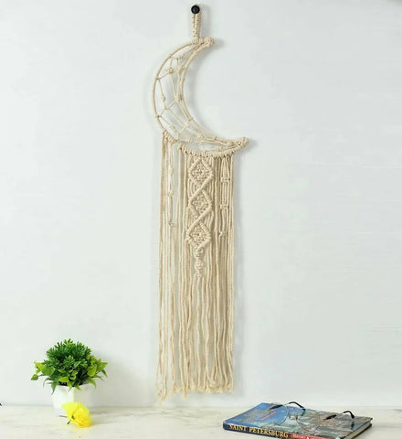 Crescent Moon Macrame Wall Hanging