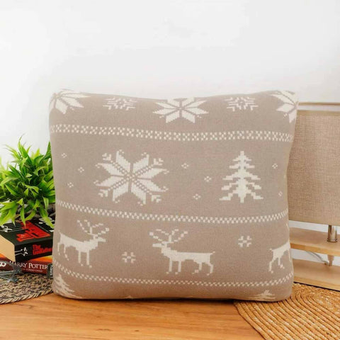 Cotton Knitted Cushion Cover Abstract, Christmas