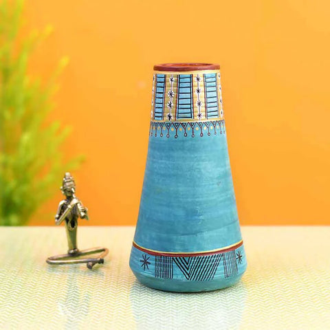 Turquoise Blue Conical Vase