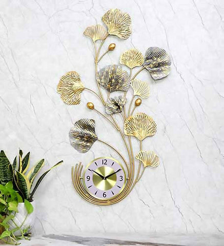 Leaf Etching Big Wall Clock