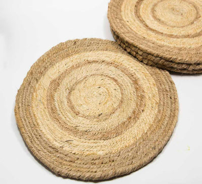 Beautiful Jute Placemats Set of 6 for Dining Table By August Collectives