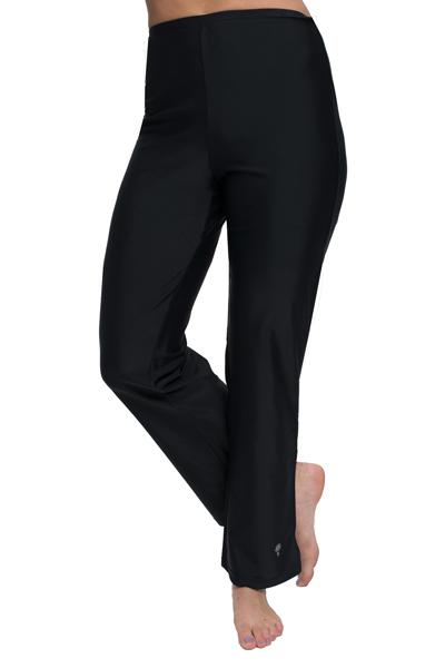  ATTRACO Swim Capris for Women Scallop Trim Swim Pants with  Hidden Waistband Pocket Black S : Clothing, Shoes & Jewelry