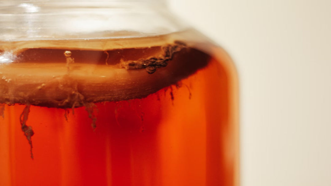 Kvass fermenting in a glass jar