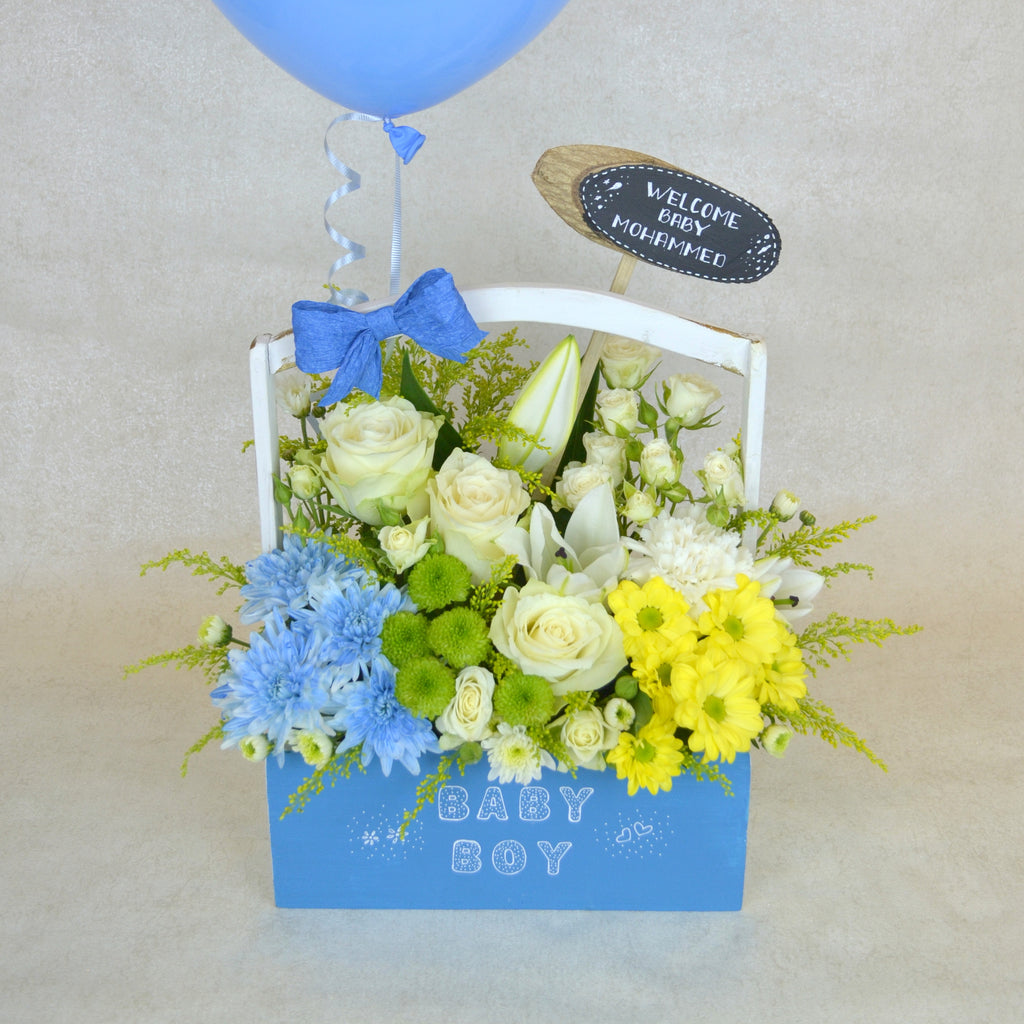 welcome baby boy flowers