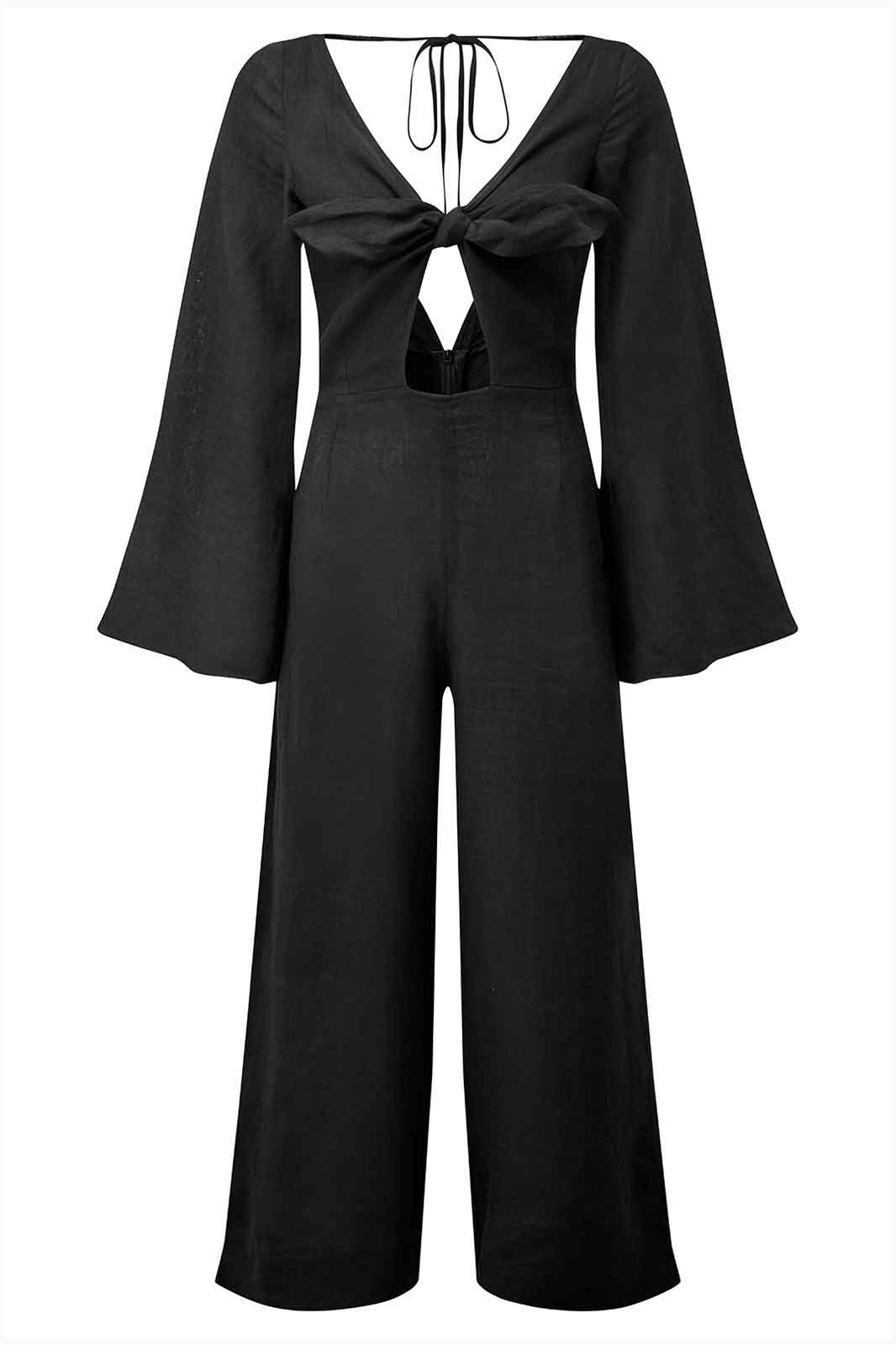 arkitaip Jumpsuits The Greta Linen Jumpsuit in Black Archive Sale