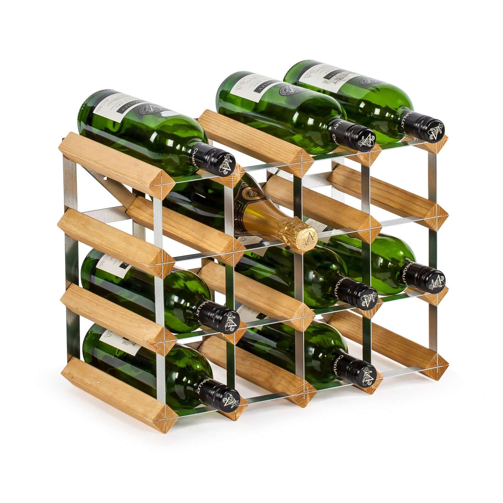 16 Bottle Assembled Traditional Wine Rack - 228mm depth