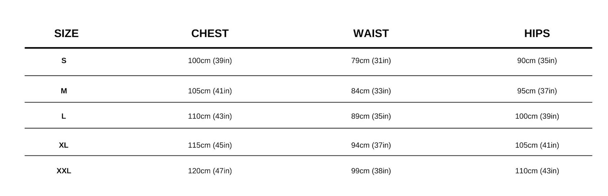 mens size guide