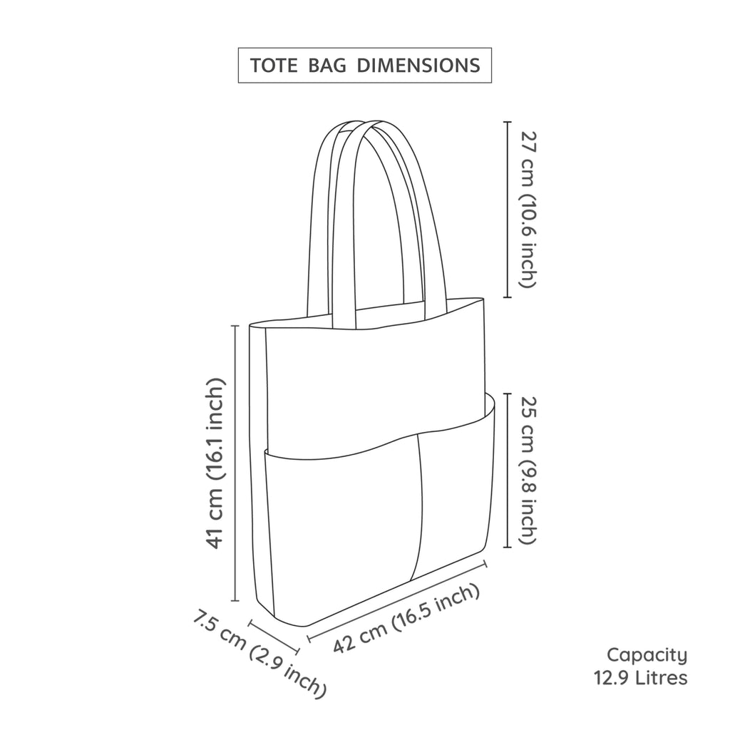 Share 88+ tote bag size chart super hot - in.duhocakina