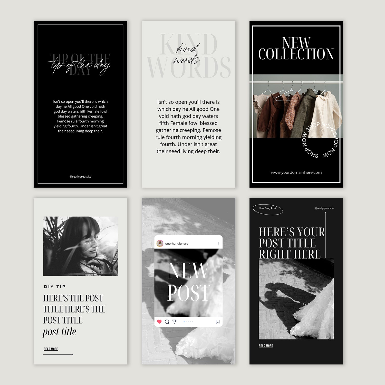 Black+and+White+Editorial+Social+and+Logo+Templates