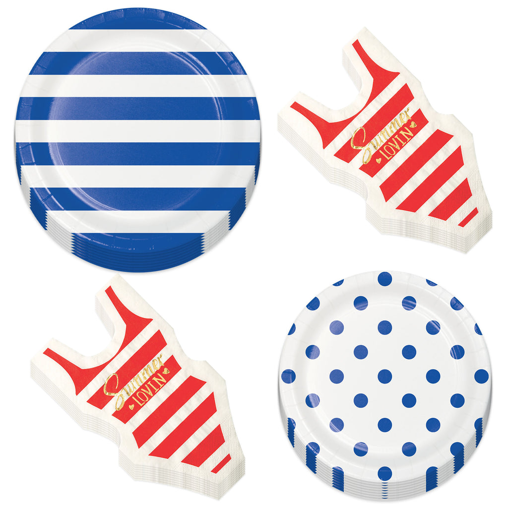 HOME & HOOPLA Breakfast & Brunch Party Supplies - Sunnyside Eggs and Bacon  Paper Dessert Plates and Toast-Shaped Beveage Napkins (Serves 16) Perfect