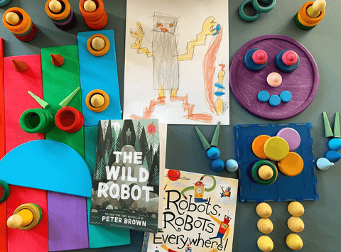 Robot-themed DIY craft corner