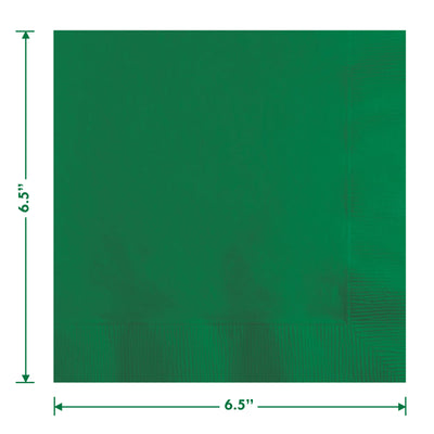 Emerald Green Paper Dinner Plates and Lunch Napkins - Solid Green Party Supplies for St. Patrick's, Mardi Gras, and Spring Parties (Serves 16)