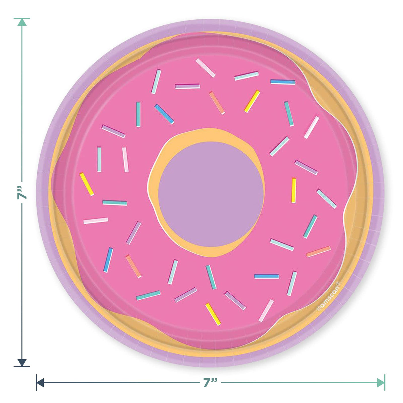 Donut Party Sprinkles Paper Dessert Plates, Napkins, Cups, Table Cover, and Hanging Cutouts (Serves 16)