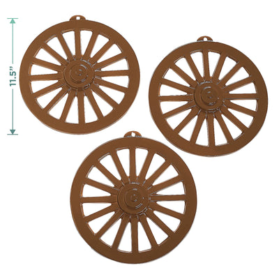 Wild Western Frontier Wagon Wheel Cutouts and Desert Sunset Table Skirt
