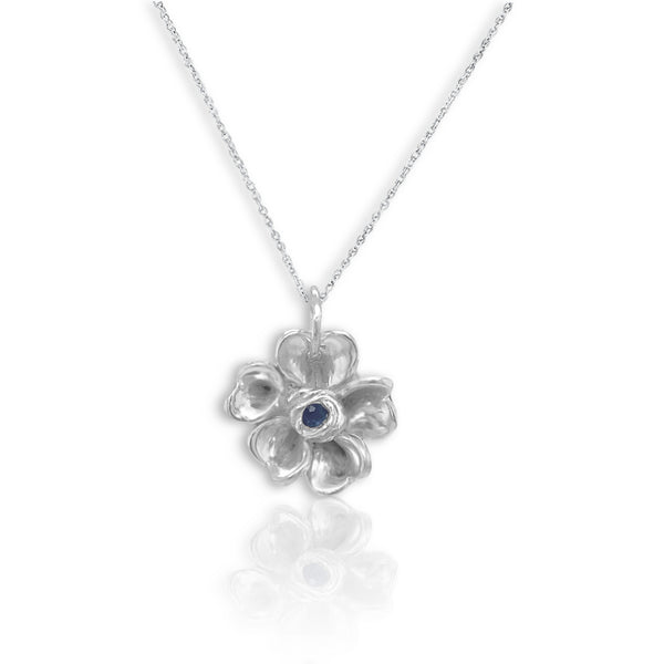 Forget-Me-Not Pink Sapphire and Diamond Pendant