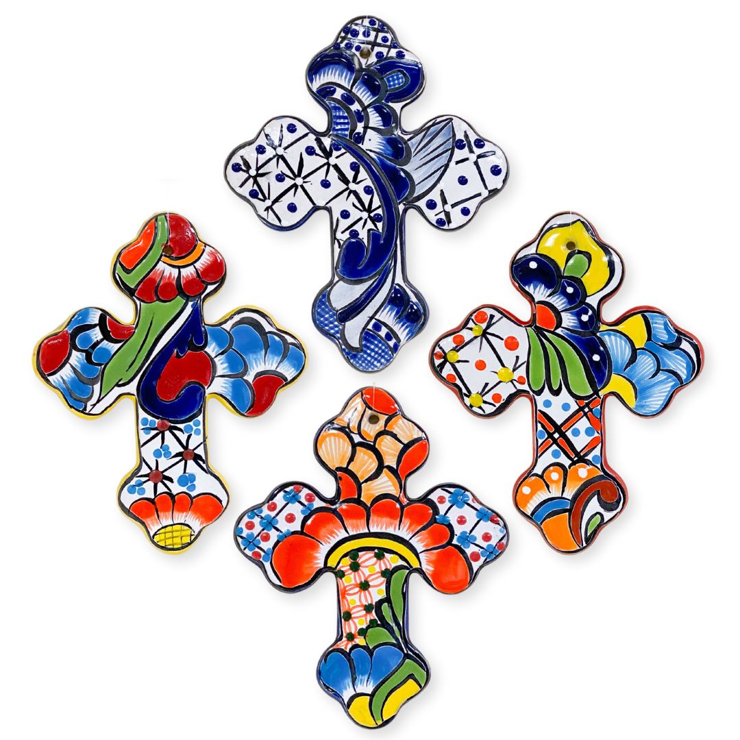 Talavera-Style Medium Cross Wall Hangings