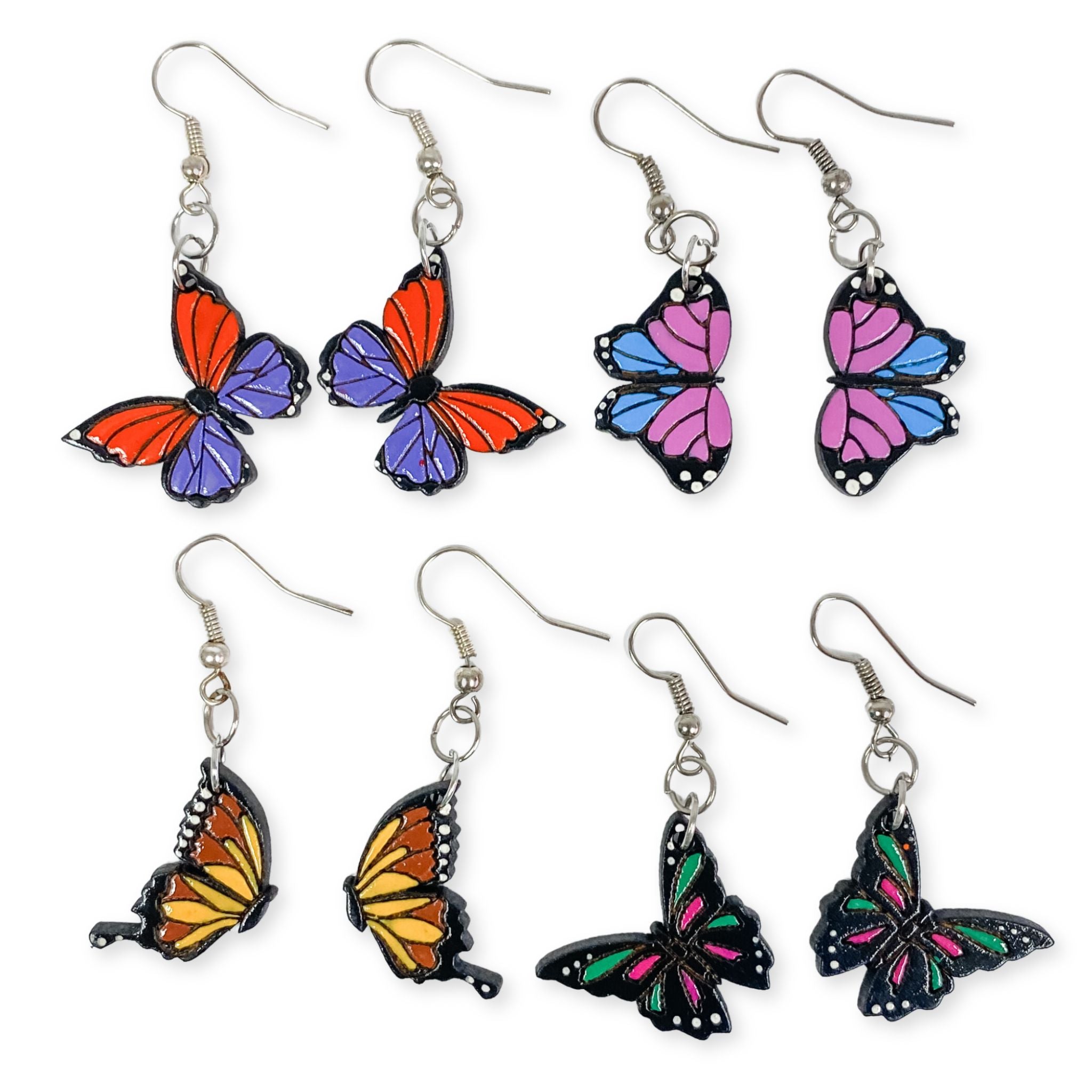 Wood Butterfly Earrings