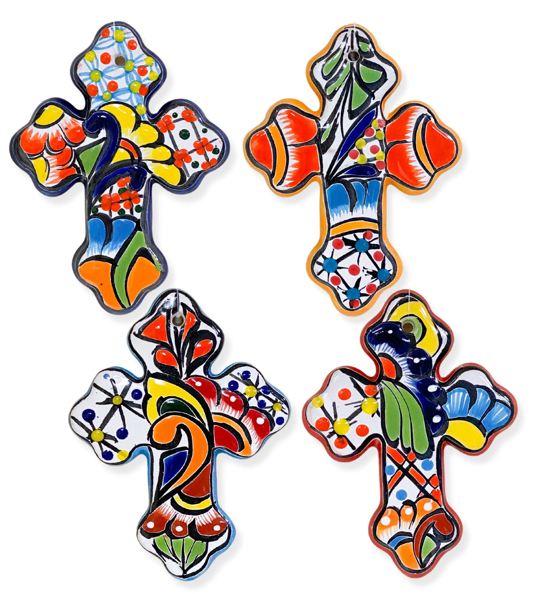 Talavera-Style Small Cross Wall Hangings