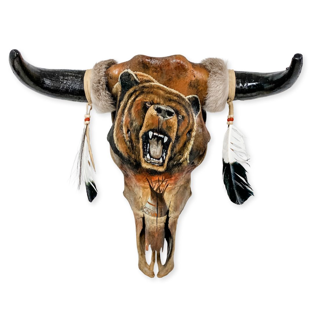 ''Southwest-Style Cow SKULL, Bear Growl''