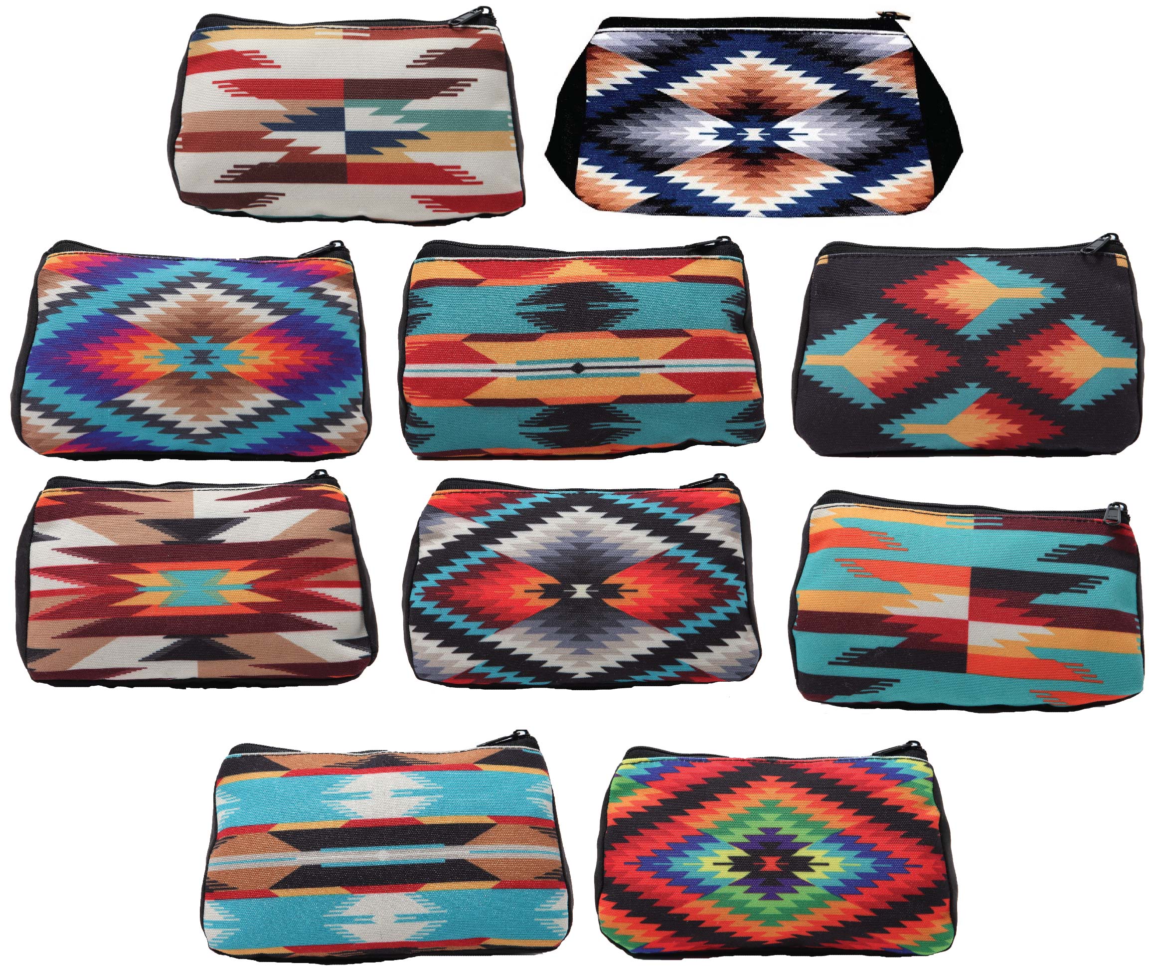 Southwest Contemporary Cosmetic BAGS- 10 Pack