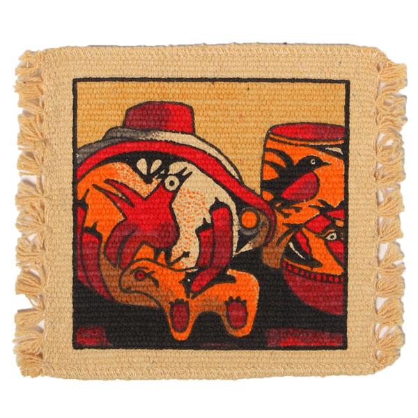 Cotton Stencil Coaster-Southwest POTTERY Design