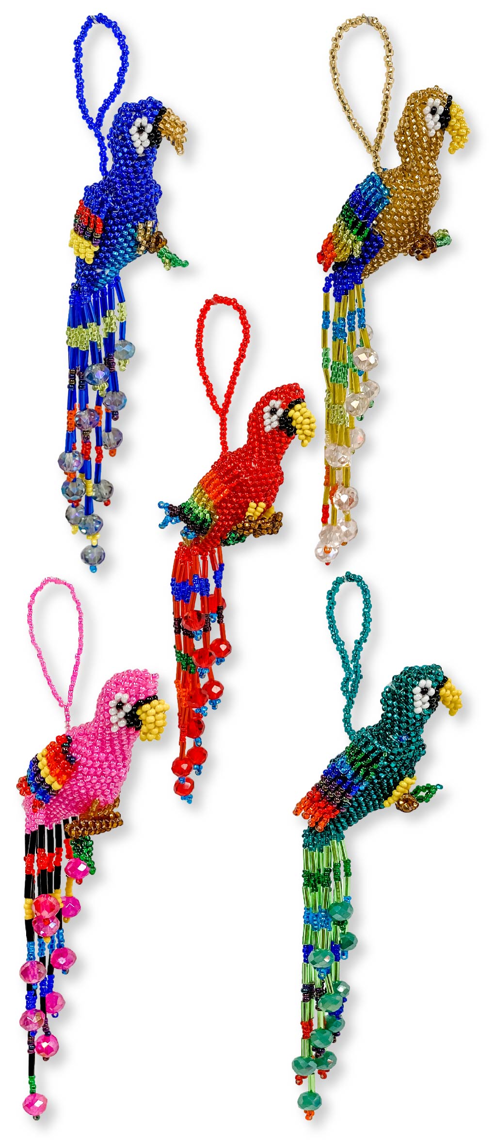 Beaded Parrot Ornaments