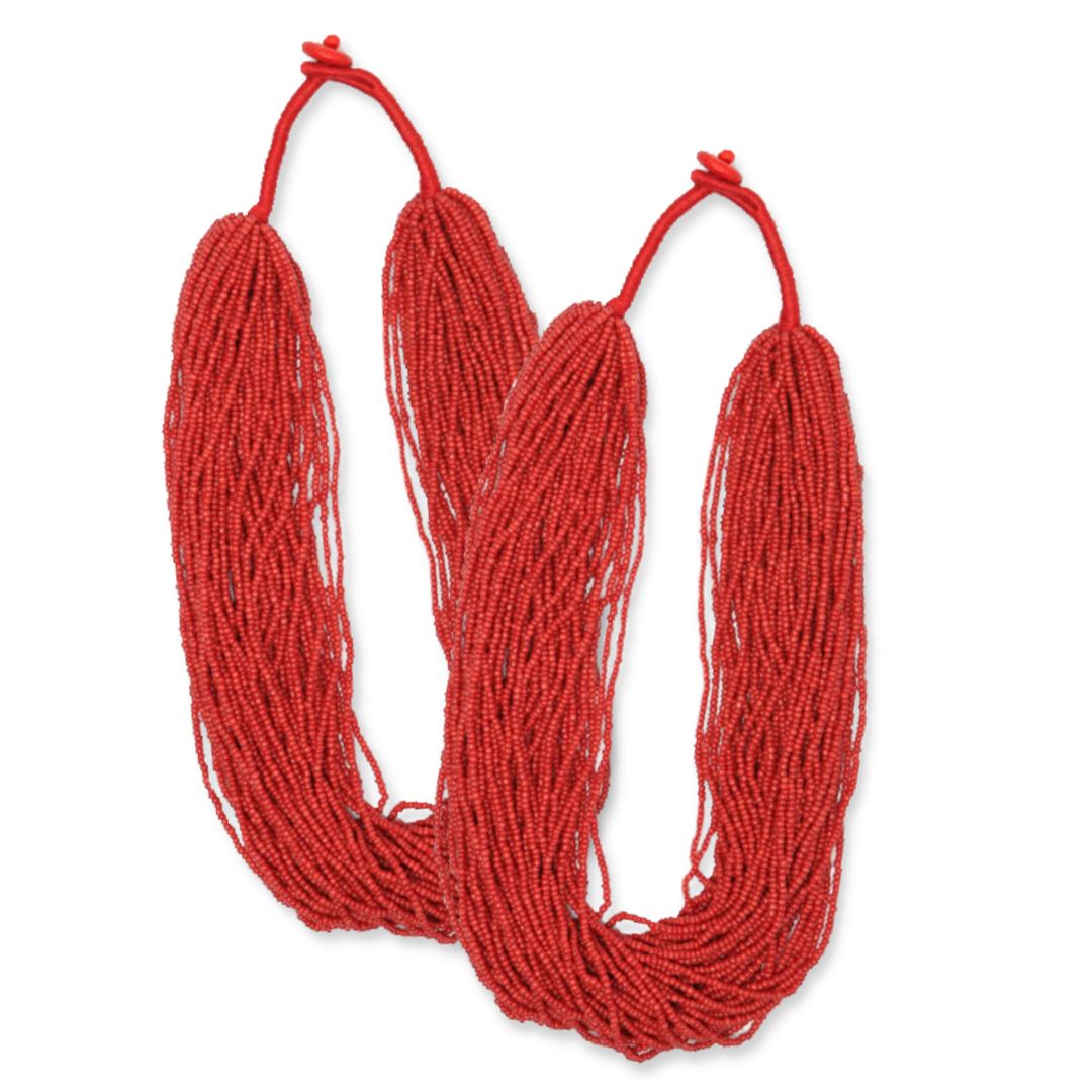 ''Imported GLASS BEAD Necklaces - 50 Strands, Coral''