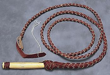 First Grade Bull Whip with Wooden HANDLE - 6 foot