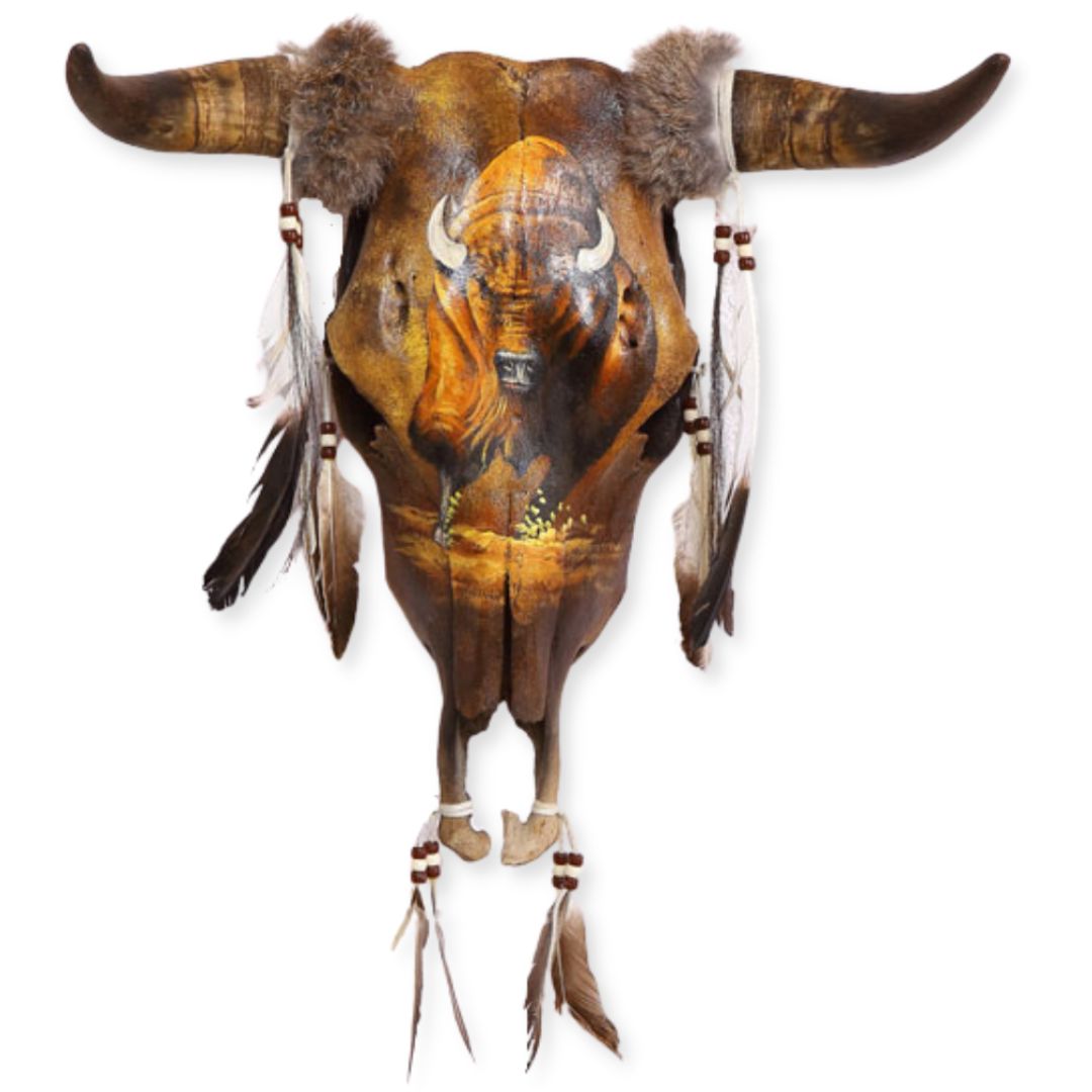 ''Southwest-Style Cow SKULL, Charging Buffalo''