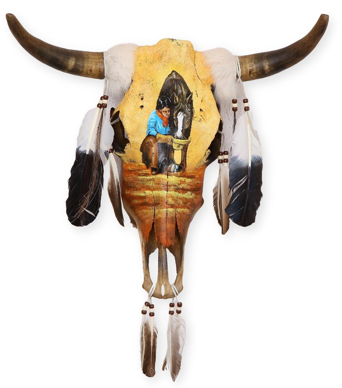 ''Southwest-Style Cow SKULL, Thirsty Horse''