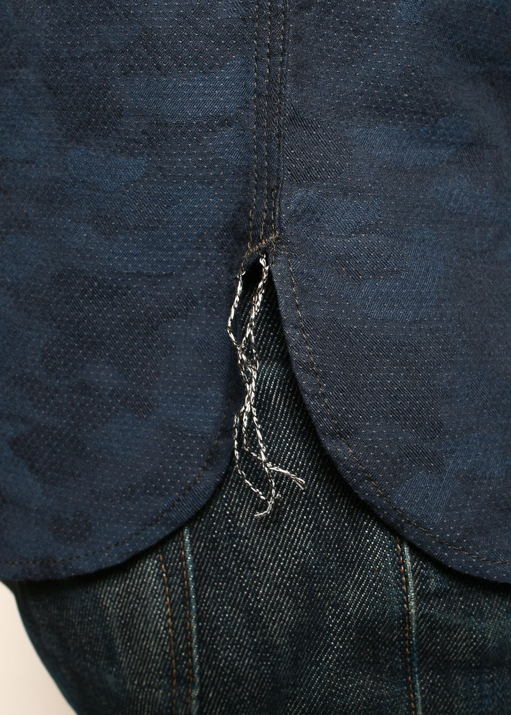 Short-Sleeve Work Shirt // Blue Camo Dobby