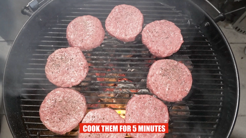 cook the burgers for 5 minutes