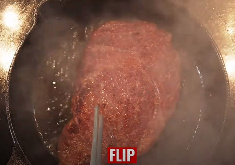 flipping wagyu a5 steak