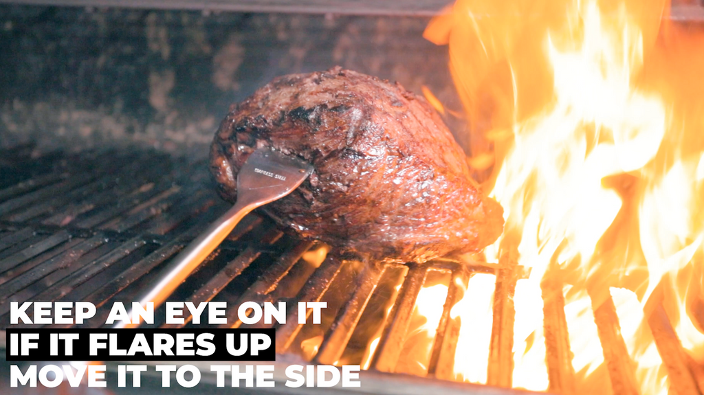 avoid flaring steak on grill