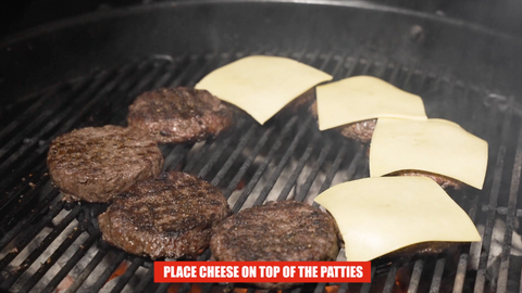 place cheese on top of the burger patties