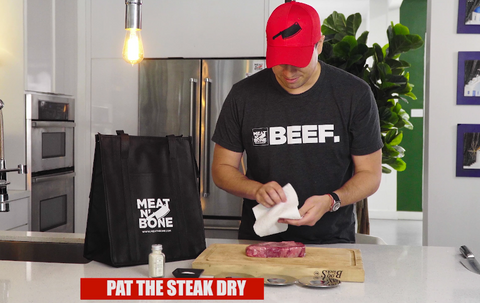 pat the steak dry