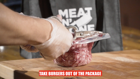 take burgers out of package